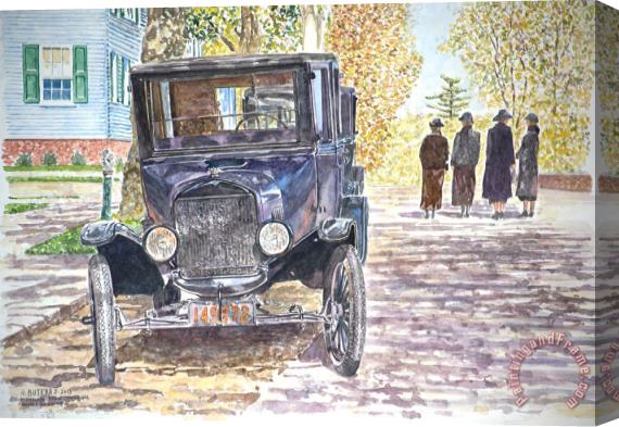Anthony Butera Vintage Car Richmondtown Stretched Canvas Painting / Canvas Art