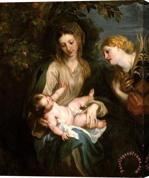 Anthony van Dyck Virgin And Child with Saint Catherine of Alexandria Stretched Canvas Painting / Canvas Art