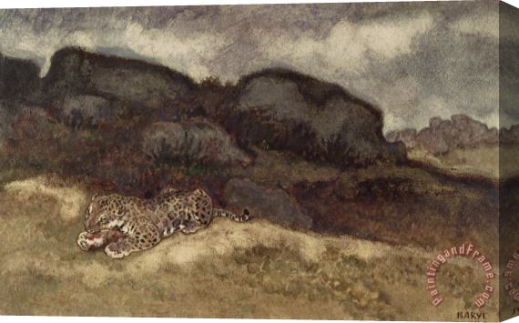 Antoine Louis Barye Jaguar Devouring Its Prey Stretched Canvas Print / Canvas Art