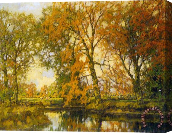 Arnold Marc Gorter An Autumn Landscape with Cows Near a Stream Stretched Canvas Print / Canvas Art