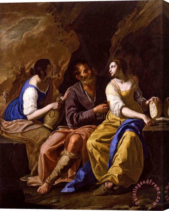 Artemisia Gentileschi Lot And His Daughters Stretched Canvas Print / Canvas Art