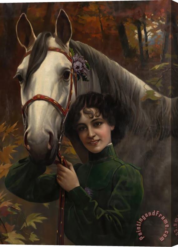 Arthur Fischer Lady And Horse Stretched Canvas Print / Canvas Art