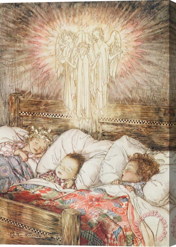 Arthur Rackham Christmas illustrations from The Night Before Christmas Stretched Canvas Painting / Canvas Art