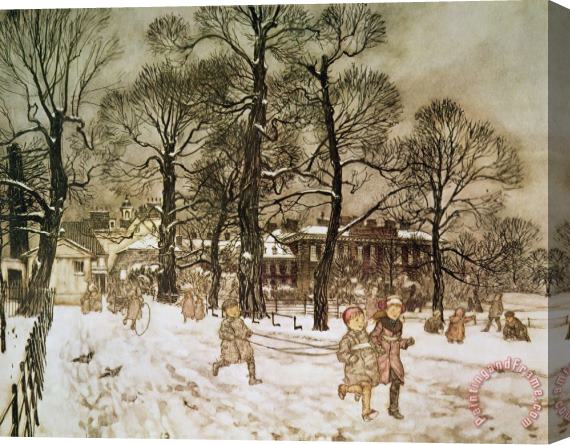 Arthur Rackham Winter in Kensington Gardens Stretched Canvas Print / Canvas Art