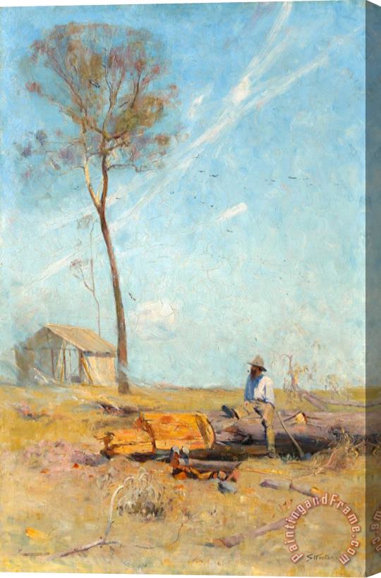 Arthur Streeton The Selector's Hut (whelan on The Log) Stretched Canvas Print / Canvas Art