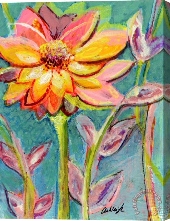 Ashleigh Dyan Moore One Pink Flower Stretched Canvas Print / Canvas Art