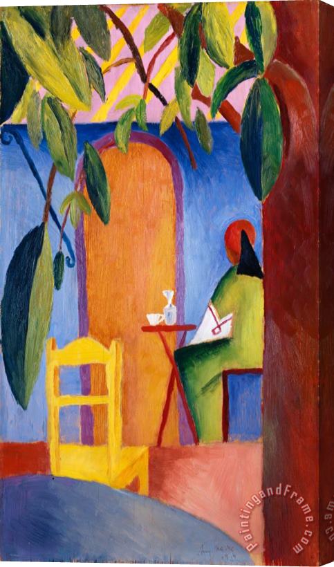 August Macke Turkish Cafe II Stretched Canvas Painting / Canvas Art