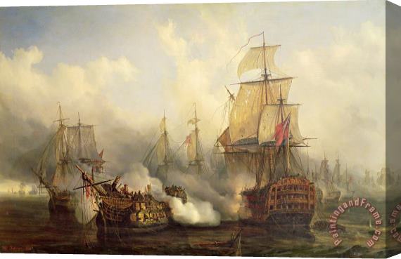 Auguste Etienne Francois Mayer The Redoutable at Trafalgar Stretched Canvas Painting / Canvas Art