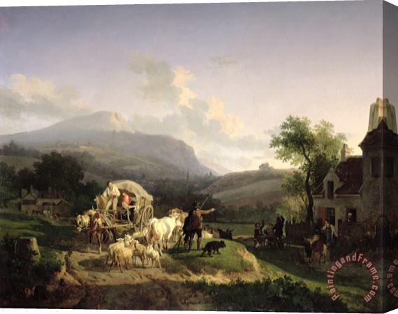 Auguste-Xavier Leprince A Rural Landscape Stretched Canvas Painting / Canvas Art