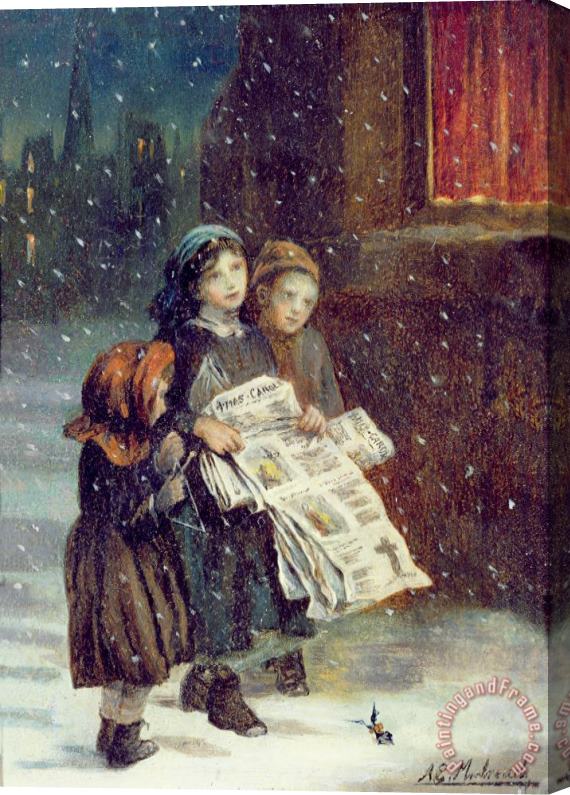 Augustus Edward Mulready Carols for Sale Stretched Canvas Painting / Canvas Art