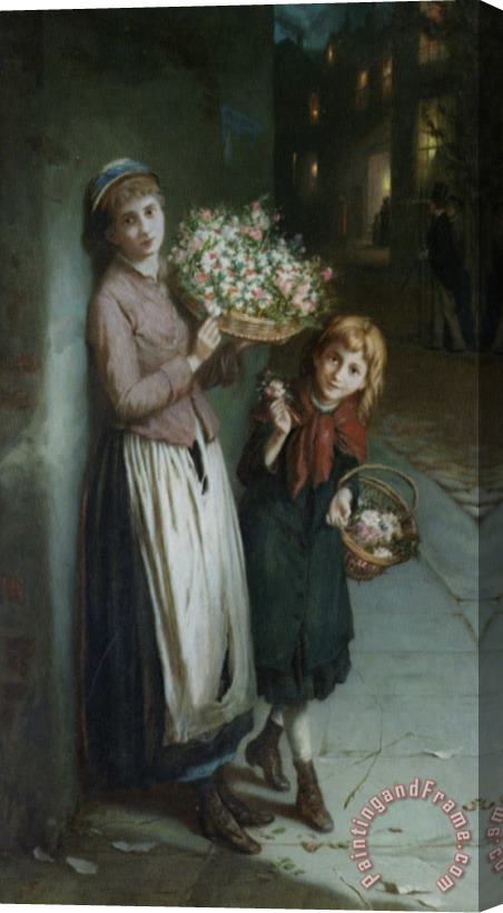 Augustus Edwin Mulready Flower Girls Stretched Canvas Painting / Canvas Art