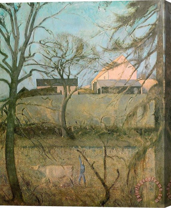 Balthasar Klossowski De Rola Balthus Big Landscape with Cow Stretched Canvas Painting / Canvas Art