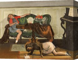 Drawing Canvas Prints - Drawing Room by Balthasar Klossowski De Rola Balthus
