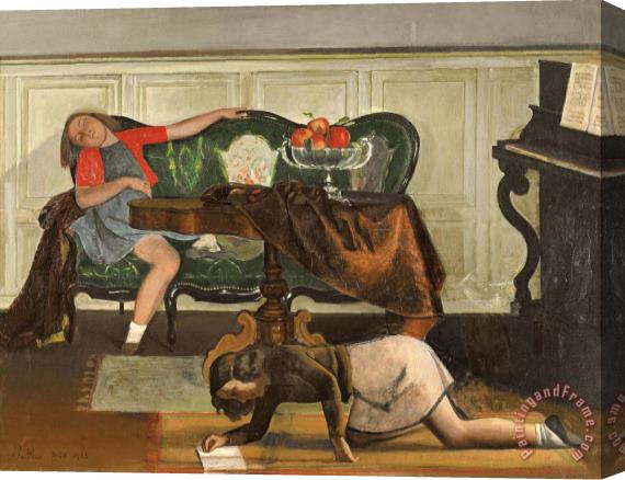 Balthasar Klossowski De Rola Balthus Drawing Room Stretched Canvas Painting / Canvas Art