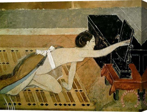 Balthasar Klossowski De Rola Balthus Japanese Girl with a Black Mirror 1967 Stretched Canvas Painting / Canvas Art