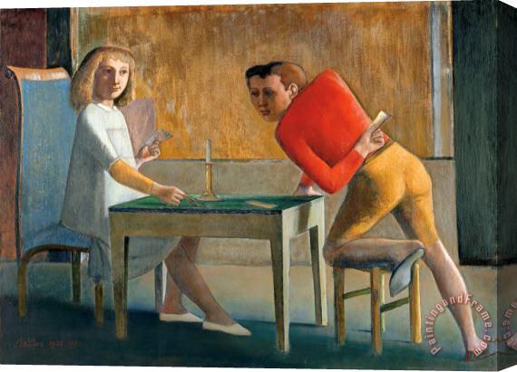 Balthasar Klossowski De Rola Balthus The Cardgame 1950 Stretched Canvas Print / Canvas Art
