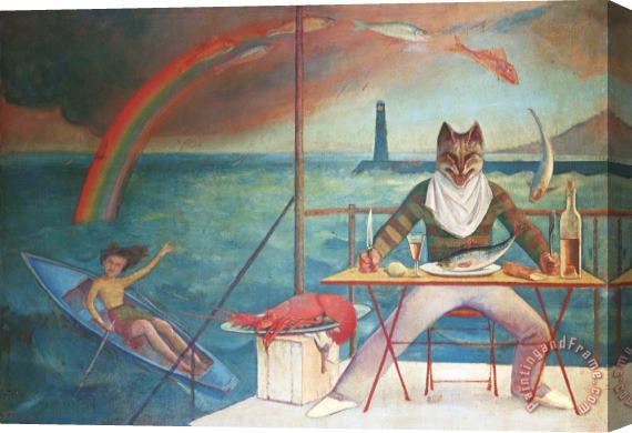 Balthasar Klossowski De Rola Balthus The Mediterranean Cat 1949 Stretched Canvas Print / Canvas Art
