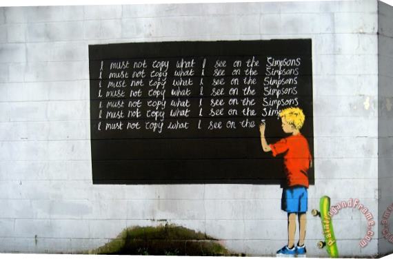 Banksy Banksy's Simpsons Reference, New Orleans Stretched Canvas Print / Canvas Art