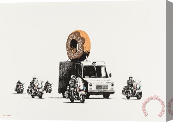 Banksy Donuts (chocolate), 2009 Stretched Canvas Painting / Canvas Art