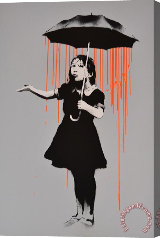 Banksy Nola, Dark Orange to Orange Rain, 2008 Stretched Canvas Print / Canvas Art