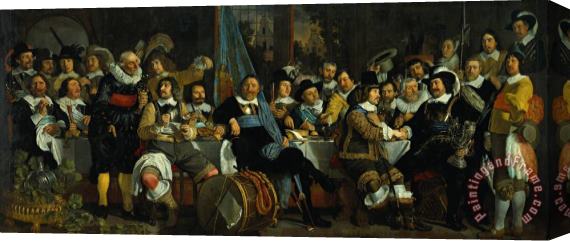 Bartholomeus Van Der Helst The Celebration of The Peace of Münster, 18 June 1648 in The Headquarters of The Crossbowman's Civi Stretched Canvas Print / Canvas Art