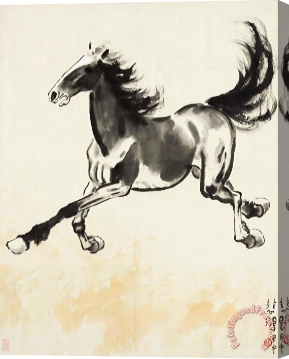 Beihong Xu Galloping Horse Stretched Canvas Painting / Canvas Art