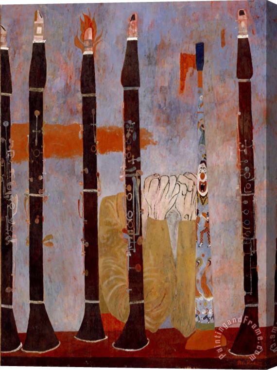 Ben Shahn Composition for Clarinets And Tin Horn Stretched Canvas Painting / Canvas Art