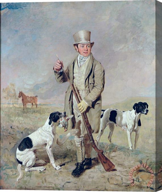 Benjamin Marshall  Richard Prince with Damon - the late Colonel Mellish's Pointer Stretched Canvas Painting / Canvas Art