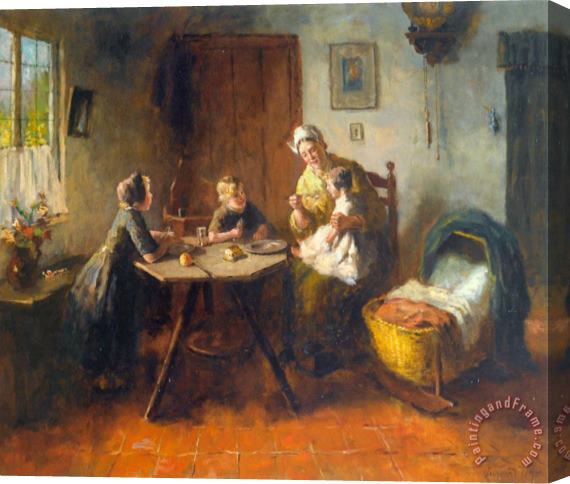 Bernard De Hoog Feeding The Little Ones Stretched Canvas Painting / Canvas Art