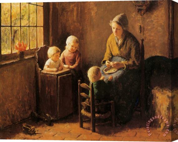 Bernard Jean Corneille Pothast At Mothers Knee Stretched Canvas Painting / Canvas Art