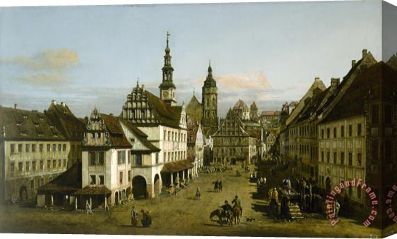 Bernardo Bellotto The Marketplace at Pirna Stretched Canvas Painting / Canvas Art