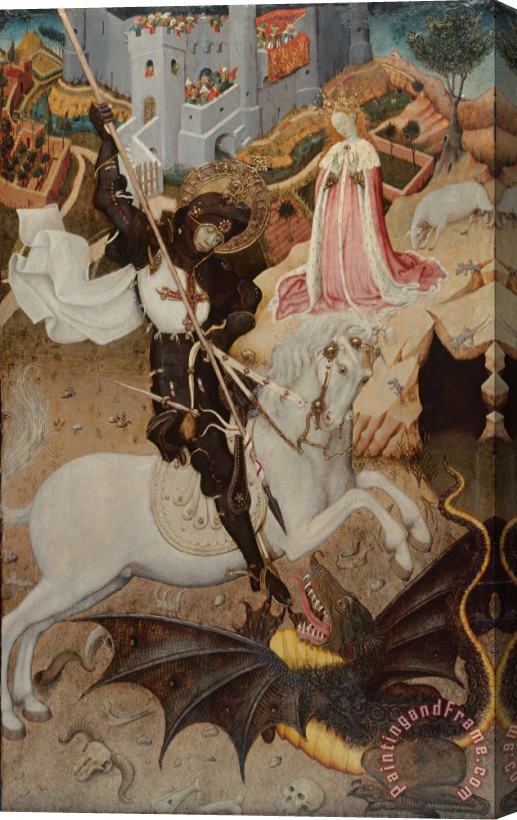Bernat Martorelli Saint George Killing The Dragon - 1434-35 Stretched Canvas Painting / Canvas Art