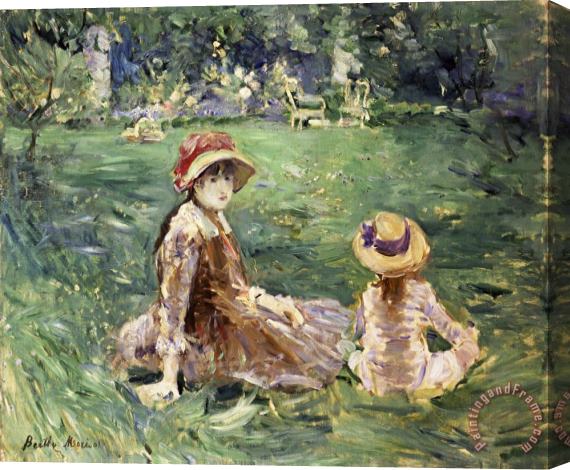 Berthe Morisot In The Garden at Maurecourt Stretched Canvas Painting / Canvas Art