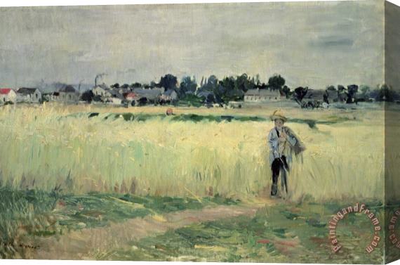Berthe Morisot In the Wheatfield at Gennevilliers Stretched Canvas Print / Canvas Art