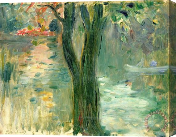 Berthe Morisot Sunset Over The Lake Bois De Boulogne Stretched Canvas Painting / Canvas Art