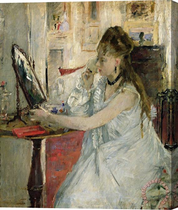 Berthe Morisot Young Woman Powdering her Face Stretched Canvas Print / Canvas Art