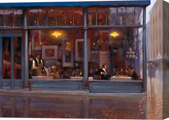 brent lynch Fifth Avenue Cafe 2 Stretched Canvas Print / Canvas Art