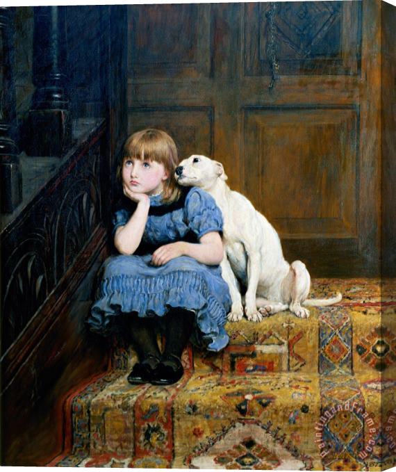 Briton Riviere Sympathy Stretched Canvas Print / Canvas Art