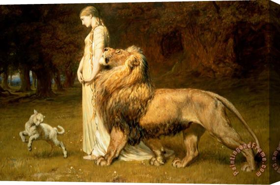 Briton Riviere Una And Lion From Spensers Faerie Queene Stretched Canvas Painting / Canvas Art