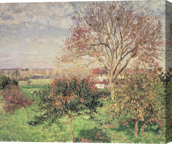 Camille Pissarro Autumn Morning at Eragny Stretched Canvas Painting / Canvas Art