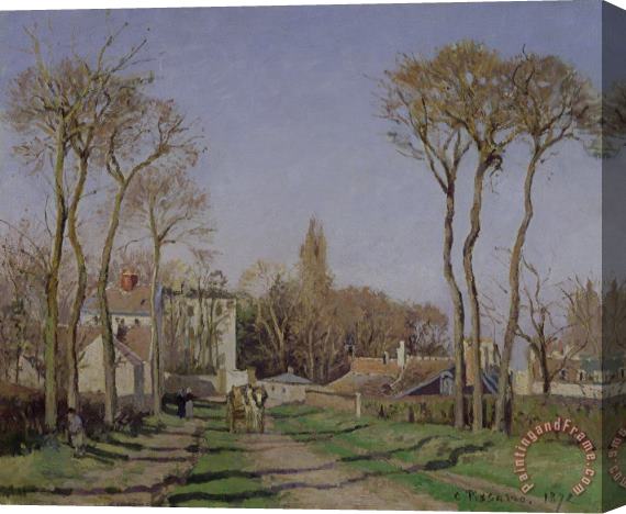 Camille Pissarro Entrance to the Village of Voisins Stretched Canvas Print / Canvas Art
