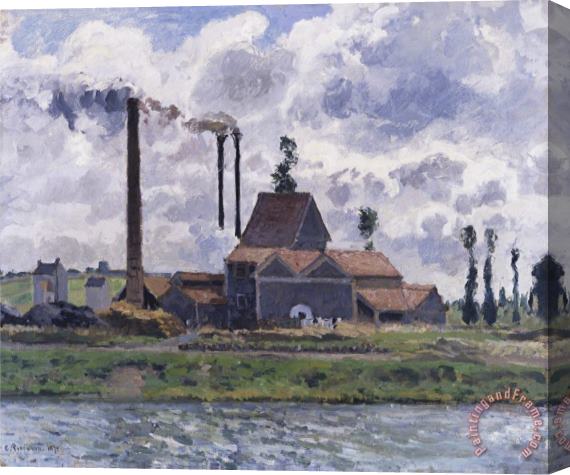 Camille Pissarro Factory Near Pontoise Stretched Canvas Painting / Canvas Art