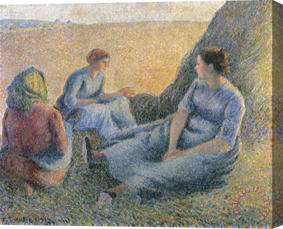 Camille Pissarro Haymakers Resting Stretched Canvas Print / Canvas Art
