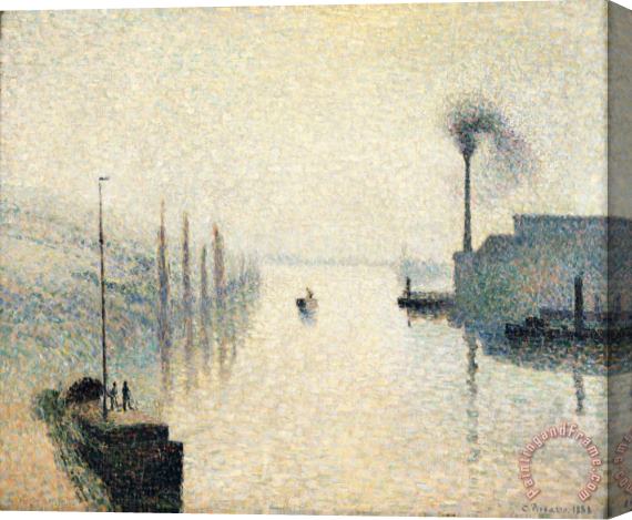 Camille Pissarro L'ile Lacroix, Rouen (the Effect of Fog) Stretched Canvas Painting / Canvas Art