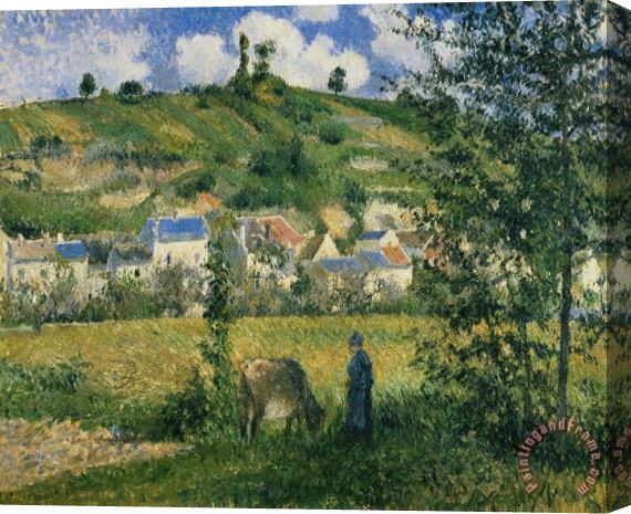 Camille Pissarro Landscape at Chaponval Stretched Canvas Print / Canvas Art