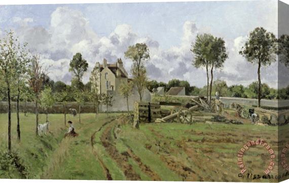Camille Pissarro Landscape, Louveciennes Stretched Canvas Painting / Canvas Art