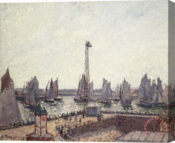 Camille Pissarro Outer Harbor And Cranes Le Havre Stretched Canvas Print / Canvas Art