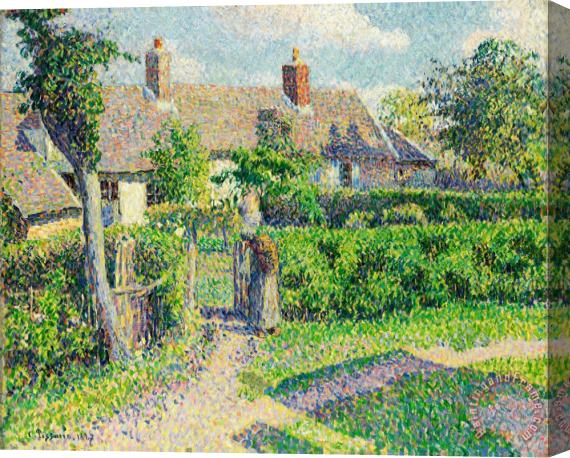 Camille Pissarro Peasants' Houses, Eragny Stretched Canvas Painting / Canvas Art