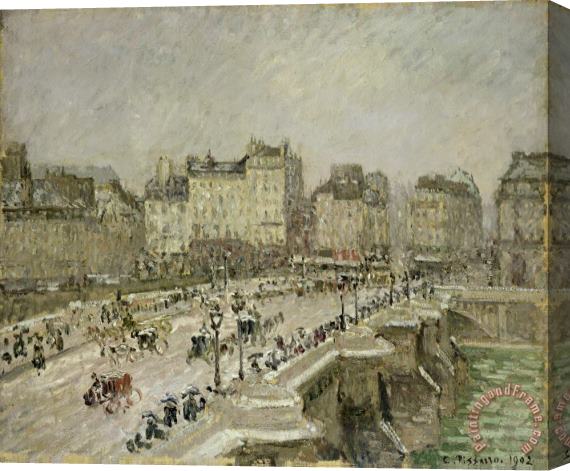 Camille Pissarro Pont Neuf Snow Effect Stretched Canvas Painting / Canvas Art