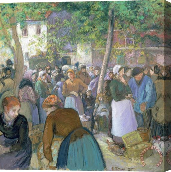 Camille Pissarro Poultry Market at Gisors Stretched Canvas Print / Canvas Art